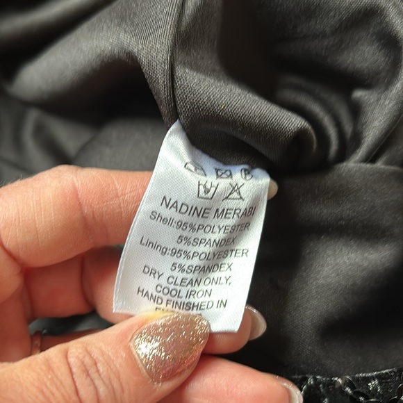 Nadine Merabi Black Meghan Velvet Sequin Flared Pants - Picture 9 of 9